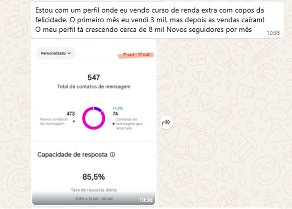 Depoimento de aluna da Nova Renda